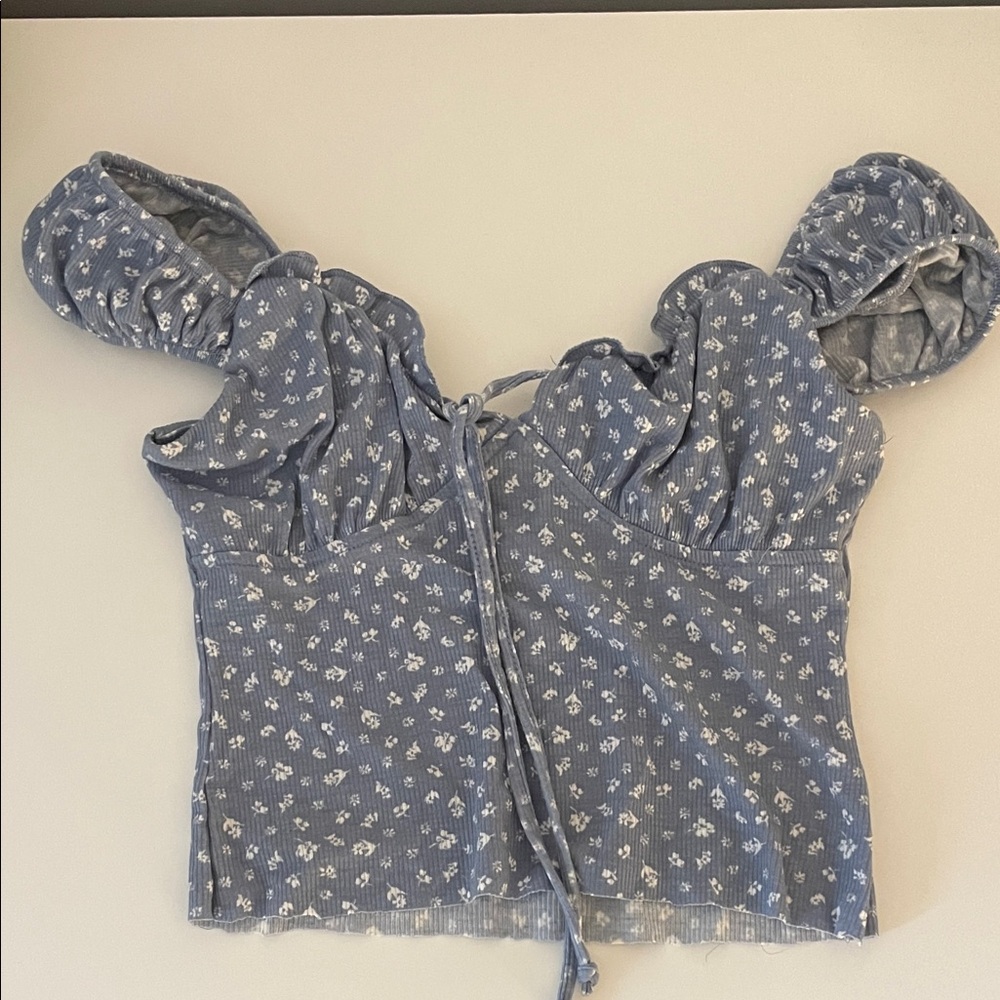 Wild Fable Blue Floral Blouse